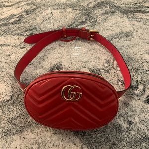 Gucci GG Marmont Matelasse Leather Belt Bag